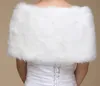 Billiga Faux Fur Wedding Wraps Shrug Bröllopklänningar Varma Shawls Stole Cape Stock Bolero För Ladies Formell Wear Ribbon Tie Bow Gratis frakt