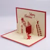 Carte de Noël 3D Cartes postales Pop Up Cartes de vœux Invitations de fête de cloche de Noël Carte en papier Souvenirs personnalisés faits à la main