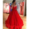 Élégant rouge 3D Floral Applique robes de soirée tenue de soirée 2019 robe de bal hors de l'épaule femmes robes de soirée formelles robe de soirée