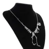 Collana con pendente a catena in osso di scheletro fossile di dinosauro in lega di gioielli popolari da donna # R571