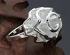 925 Silver Rose Women Ring Chirstmas Band Rings Silver Plated Eastern Party Gift Flower Rings Jewelry