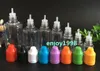 3 5 10 15 20 30 50 ML Garrafa de plástico PET com agulha Tampa à prova de crianças Frascos conta-gotas vazios 5ml 10ml 15ml 20ml 30ml 50ml E-Cigarette Bottles