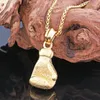 Новый дизайн Golden Fist Pendant Mens039s модный бокс бокс с большим кулаком кулаки.