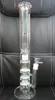 clearance sale 17.5 inch glass bong with 3 Waffle honeycomb disk filter 18mm tyre water filter free shipping