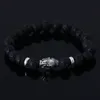 8mm hommes femmes argent plaqué lave pierre naturelle bracelets porte-bonheur roche volcanique prière chanceux perles bijoux