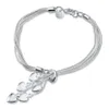 Armband för kvinnor 925 Sterling Silver Fiveline Chain med Fiveheart Armband Bangle Birthday Present för Her17812786704135