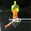 Nouveau tuyau d'eau en verre d'os de crâne de pulvérisation de couleur, tuyaux en verre tuyaux de brûleur à mazout tuyaux d'eau tuyau de bongs en verre de plate-forme