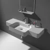 مستطيل الحجر الصلب الحجر الجدار معلق بالوعة من المألوف صداها Washbasin RS38189