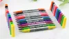 Borstel Dubbele kleur cartoon pen Marker aquarellen Schets Handgeschilderde pen Zachte Super Borstel Brede Twin Tip Manga Ciao