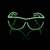 Novelty Lighting Glow Sun Glasses LED DJ Säkerhet Ljus upp Multicolor Frame Voice Control