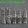 hand tools 6 IN 1 fit 16 mm coil Domeless Titanium Nail For Male and Female