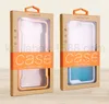 DIY Personalizar Empresa LOGOTIPO Caixa De Embalagem De Papel Kraft com Cabide Adesivo Colorido para iphone6 ​​6plus Caso