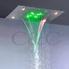 Modernt regn och vattenfall duschhuvud 110V ~ 220V växelström färgglada LED-badrums topp duschuppsättning L-50x36p