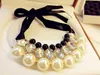 Ladies Bib Choker smycken Pearl Necklace Ladies Pearl Tassel Choker Statement Halsband Gift Bijouterie For Women Christmas Gift1801515