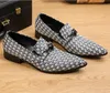 Nouvelle mode en cuir véritable chaussures plates pour hommes couleur mélangée Plaid robe de mariée chaussures hommes sans lacet grande taille bout pointu hommes mocassins