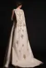 Vintage 2017 Suknie wieczorowe Arabia Saudyjska Z Złotą aplikacją Watteau Jewel Train Prom Dresses Custom Made Formal Party Suknie New Arrival