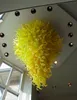 Lamps Energy Saving Lights Source 100% Hand Blown Artistic Chandelier Lamp Yellow Color Glass Hotel Chandeliers