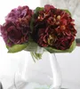 1ブーケバラDahlias造花卸売秋の鮮やかな偽の葉の結婚式の花嫁の偽のホームパーティーの装飾高品質