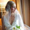 Soft Nylon Ivory Short Wedding Veil With Crystals Voile Mariage Accessoire Mariage Mantilha De Noiva Wedding Hat Veils