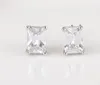 2.01ct VVS1-G Emerald Cut Solitaire Stud Earring 14k White Gold Moissanite Studs