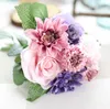 Ramo de flores artificiales, decoraciones de boda, flores, colores brillantes, las flores que sostiene la novia se pueden repetir