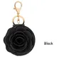 2016 New Women Gifts Cute Make Up Mirror Elegant women mirror Rose Leather Key Chain Car Keychain Key Ring Bag Purse Charm ZA0094