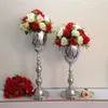 Silver wedding flower vase wedding table centerpiece table stand wedding decoration supply 10 pcs/lot