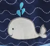 Set di biancheria da letto per culla 7 pezzi Set di biancheria da letto per bambini Ricamo Scimmia elefante navigazione blu balena di mare Set di biancheria da letto per culla Gonna paracolpi per trapunta