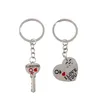 New 1 Pair Couple I LOVE YOU Letter Keychain Heart Key Ring Silvery Lovers Love Key Chain Souvenirs Valentine's Day gift