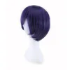 Woodfestival Cosplay Wig Tokyo Ghoul Kirishima Dong Xiang Men Krótkie proste peruki ciemne fioletowe anime perukę syntetyczną Włókno Włókawy 3430916