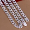 Heavy 115g 10MM Quartet buckle sideways male models sterling silver plate necklace STSN011,fashion 925 silver Chains necklace factory