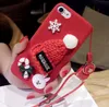 Fur chapéu de natal case para iphone 6 6 s 7 além de bonito quente menina rígido capa protetora phone case para iphone 6 6 s 7 além de cobertura de luxo