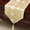 Happy Flower Silk Brocade Table Runner Luxury Patchwork Rectangle Coffee Table Cloth High Quality Dining Table Pads Placemat 200x33 cm