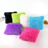 Soft Plush Shaggy Solid Color Throw Pillow Covers Cushion Case Decorative Pillow Case Plain Blue Red Coffee352O