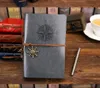 A6 sizes vintage PU leather pirate travel diary book retro spiral notebook notepad stationery office school supplies kraft paper notebooks