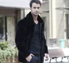 Otoño-Negro cálido pantalón corto casual abrigo de piel de Cachemira de imitación de visón chaqueta de cuero para hombre abrigos de hombre Villus invierno ropa de abrigo térmica suelta 3XL