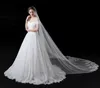 2019 Cathedral Veil for Wedding Dress Bridal Gown 3D Flowers Soft Tulle Cut Edge White Ivory Tulle One Lay med kam 3 meter5803597