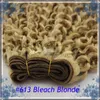 613 Bleach Blonde Mongole Crépus Bouclés Vierge Cheveux Bonne Qualité Mongol Afro Crépus Bouclés Armure de Cheveux 100g Extensions de Cheveux Humains7719668