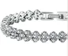 Pulseiras de cristal austríacas de luxo, prata esterlina 925 genuína, pulseira de amor com zircônia cúbica, diamante, pulseira de tênis romana, joias