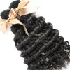 Wysokiej klasy Brazylijski Przedłużanie Włosów Włosy Włoski 4 sztuk / partia Virgin Humanhair Deep Wave Natural Color Bellahair