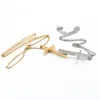 2 kleuren Zilver goud kies Mode Punk Hip-Hop Stijl roestvrijstalen Kruis hanger ketting met ketting 24 inch voor Mannen woemn2439