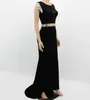 20162017 Cheap Black Long Dresses Crew A Line Floor Length Evening Gowns Women039s Clothing Sheer Neck Sequins Backless Prom F9619107