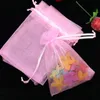 100PS / Lot 9x12cm Smycken Gift Organza Väskor Bröllop Favoriter Candy Pouches Hem Party Decoration Crafts Pack Festiver