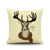 Christmas Pillowcase OH OH OH Merry Christmas Reindeer Snowman Cartoon Animals Pillow Case Festival Gift Christmas Gift Cushion Cover