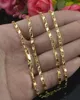 Hombres Mujeres 18K chapado en oro amarillo cadena collar enlace cadena encanto mujeres joyería de moda