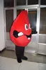 Högkvalitativa riktiga bilder Deluxe Blood Drops Mascot Costume Gratis frakt