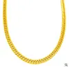 Men's 14K gold necklace Europe and the United States burst men men with chain 7MM thick chain flat snake bone chain