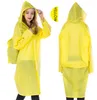 Long Raincoat Eva Tjock Rainwear Universal Poncho Vattentät Viking Tour Hooded Rain Coat inkluderar skolväska position