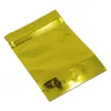 100st / Lot Gold Zip Lock Heat Seal Doypack Aluminiumfolie Paketväska med klart plastfönster Stå upp Golden Mylar Ziplock Väskor