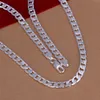 Cheap 6MM flat sideways necklace Men sterling silver plated necklace STSN047 fashion 925 silver Chains necklace factory chris220u